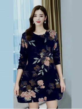 Floral Printed Jersey Knit Fashion Top 